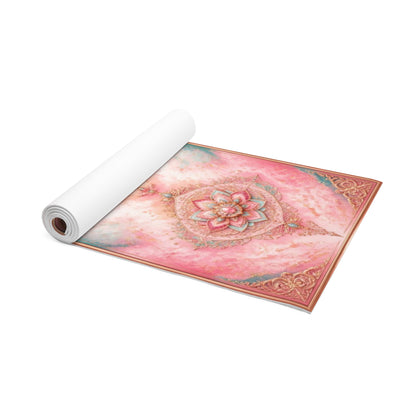 Pink Heart Mandala Foam Yoga Mat | Lotus Floral Chakra Design - Best Yoga Mats for Home Workouts