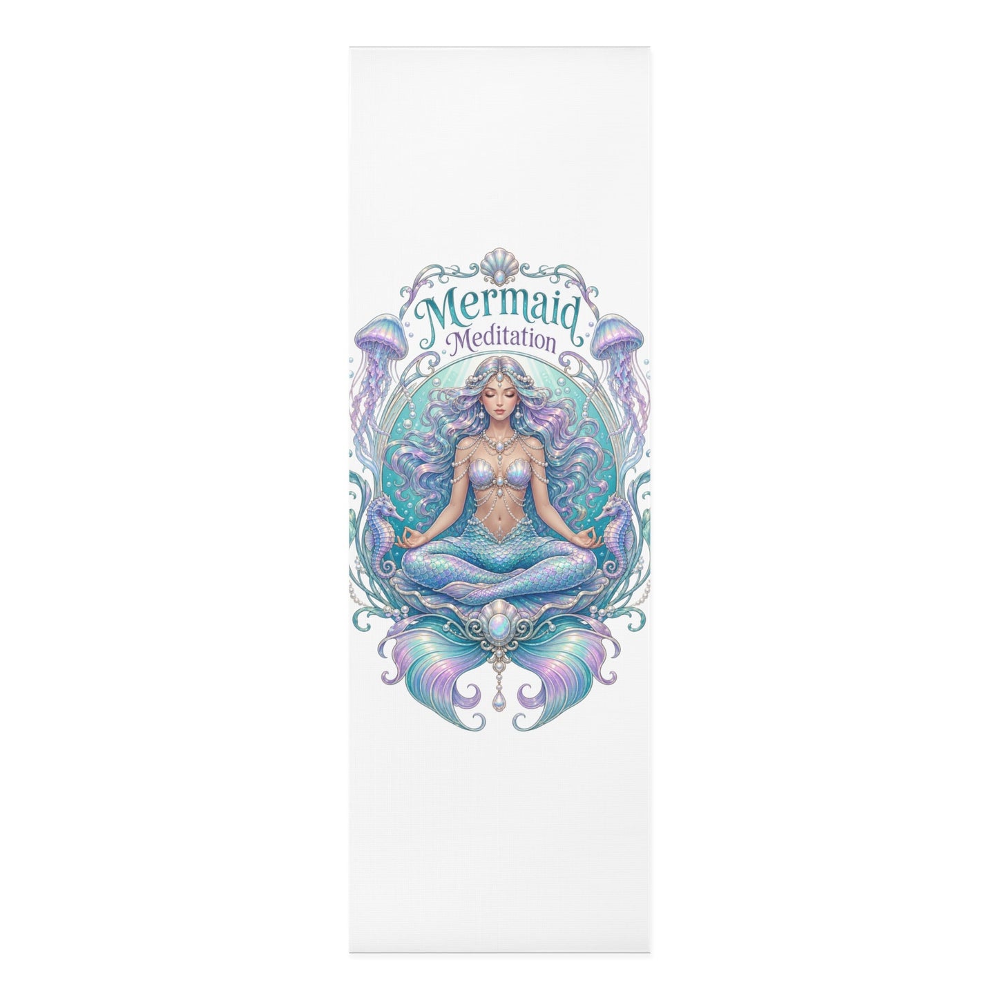 Meditation Foam Yoga Mat | Pastel Mermaid, Meditation Pose - Best Yoga Mats for Home Workouts