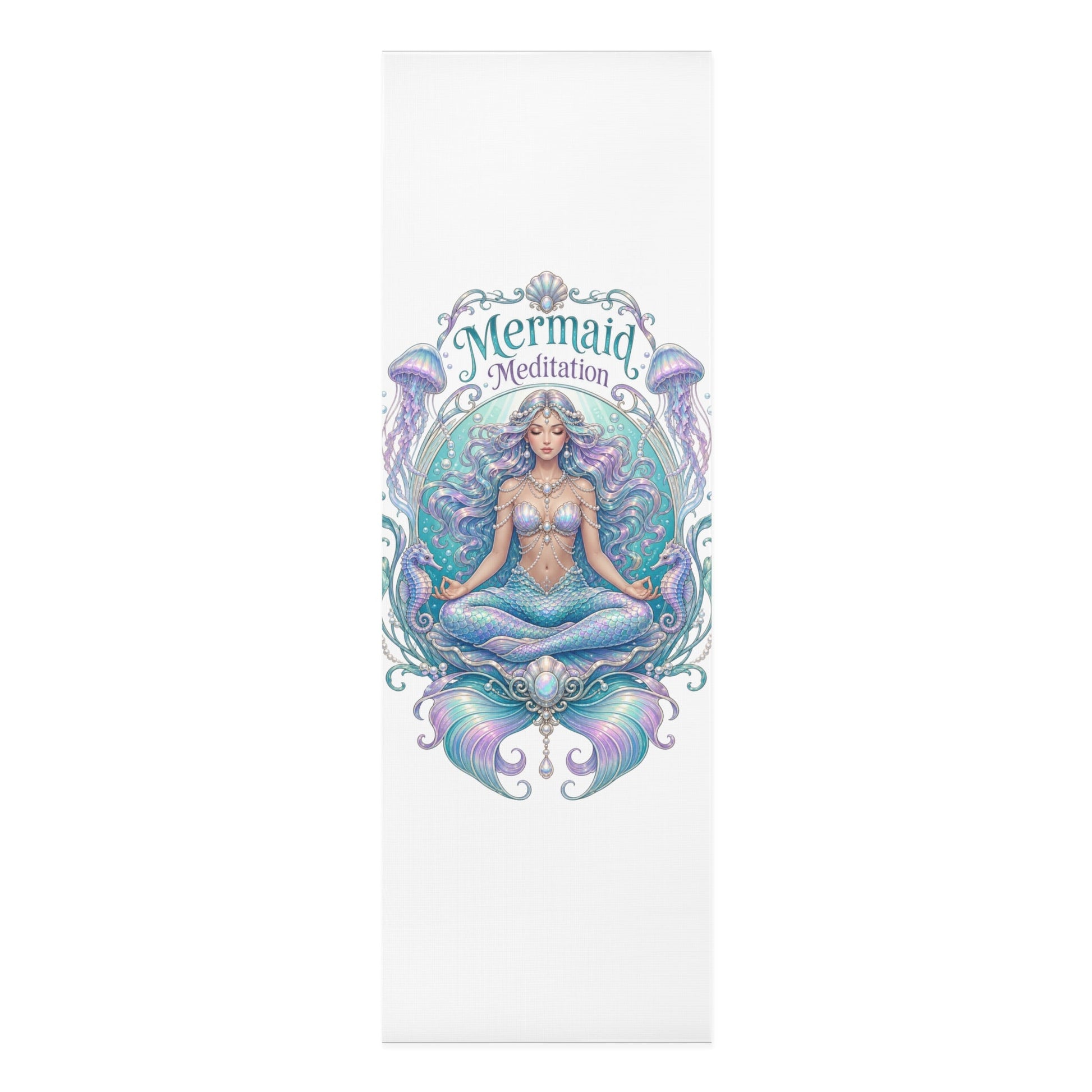 Meditation Foam Yoga Mat | Pastel Mermaid, Meditation Pose - Best Yoga Mats for Home Workouts