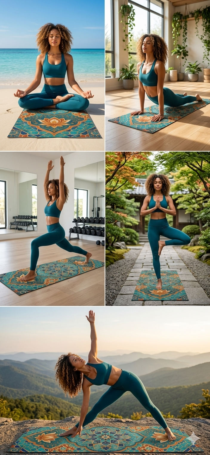 Aesthetic Yoga Mat, Workout Motivation Mat, Wellness Gift for Him or Her Printify