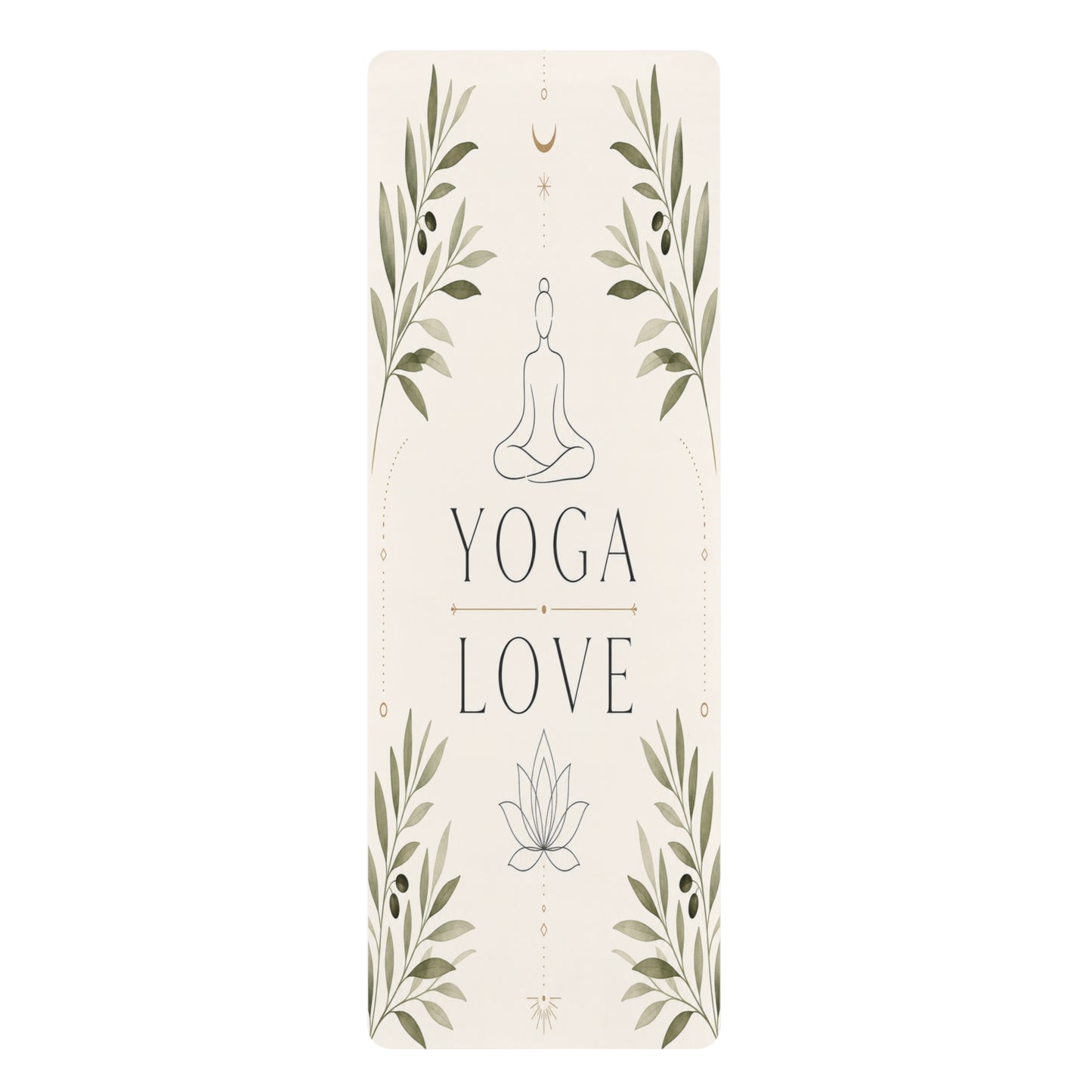 Yoga Love lotus meditation design Rubber Mat | botanical yoga mat - Best Yoga Mats for Home Workouts