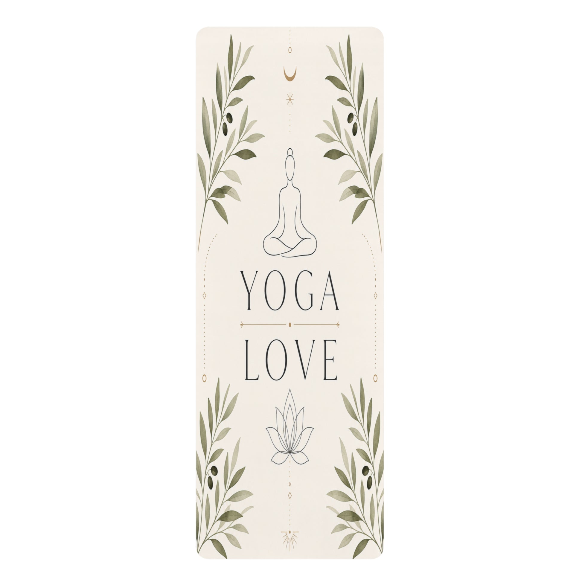 Yoga Love lotus meditation design Rubber Mat | botanical yoga mat - Best Yoga Mats for Home Workouts