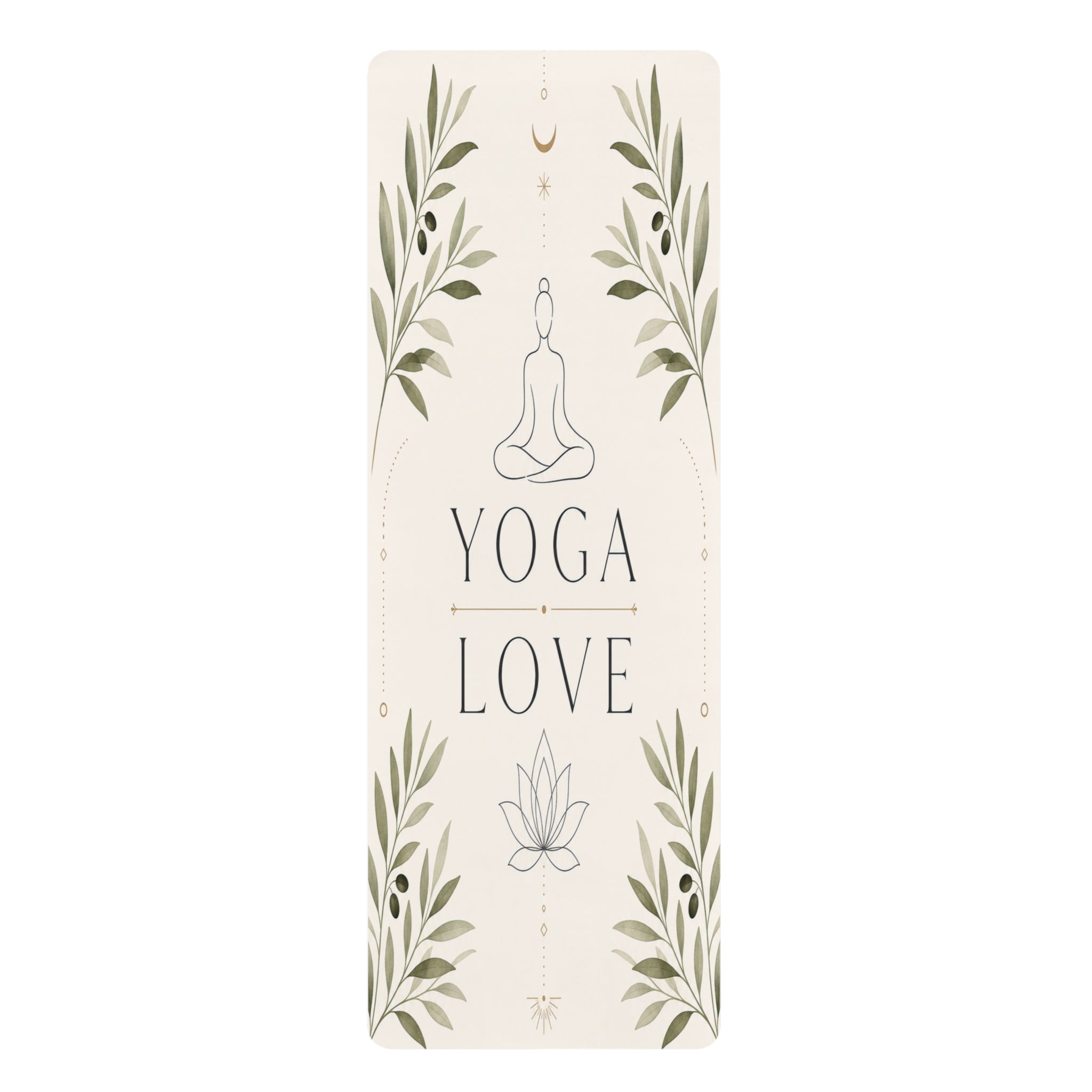 Yoga Love lotus meditation design Rubber Mat | botanical yoga mat