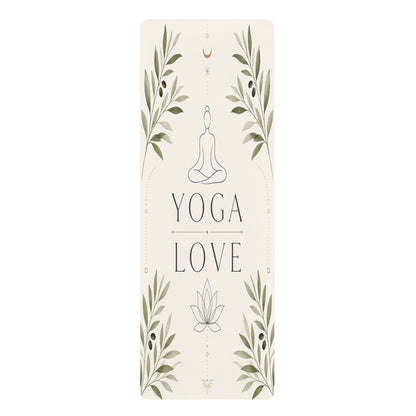 Yoga Love lotus meditation design Rubber Mat | botanical yoga mat - Best Yoga Mats for Home Workouts