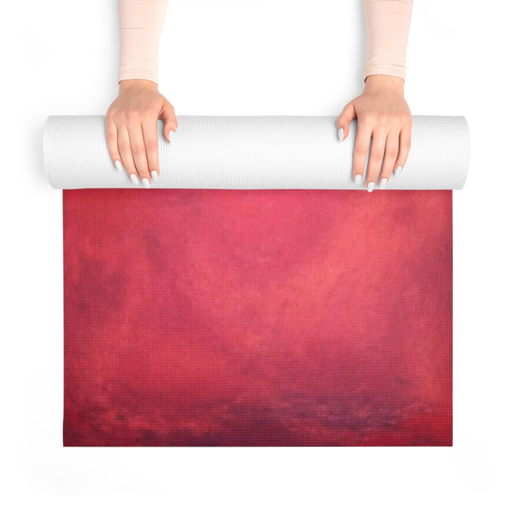 Abstract Red Ombre Foam Yoga Mat | Watercolor Gradient Exercise Mat Printify