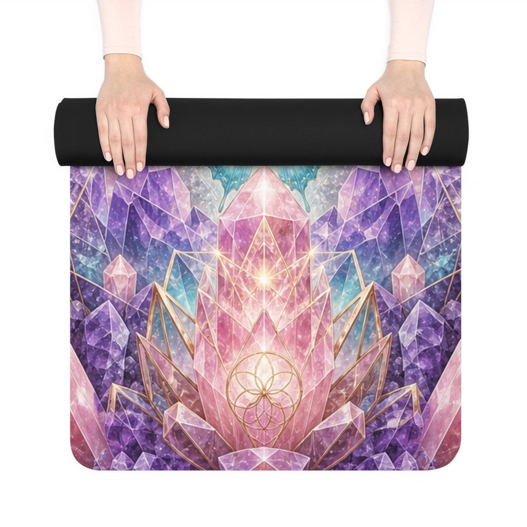 Lotus Bloom Yoga Mat – Inspirational Fitness Mat for Meditation, Pilates & Home Gym, Gift for Active Women Printify