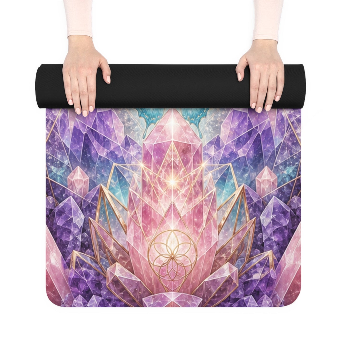 Lotus Bloom Yoga Mat – Inspirational Fitness Mat for Meditation, Pilates & Home Gym, Gift for Active Women - Best Yoga Mats for Home Workouts