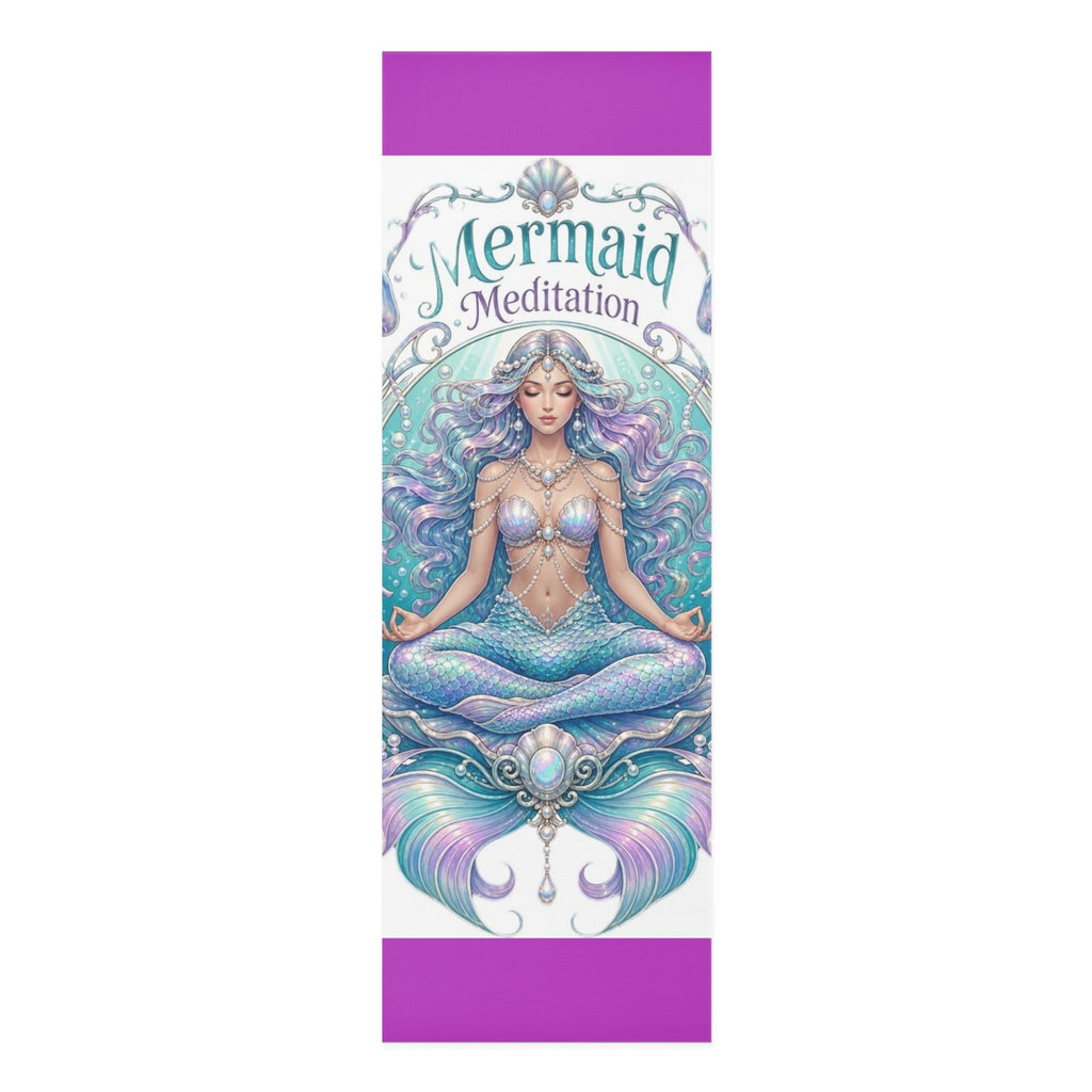 Mermaid Pose Illustration Foam Yoga Mat | Pastel Ocean Meditation Printify