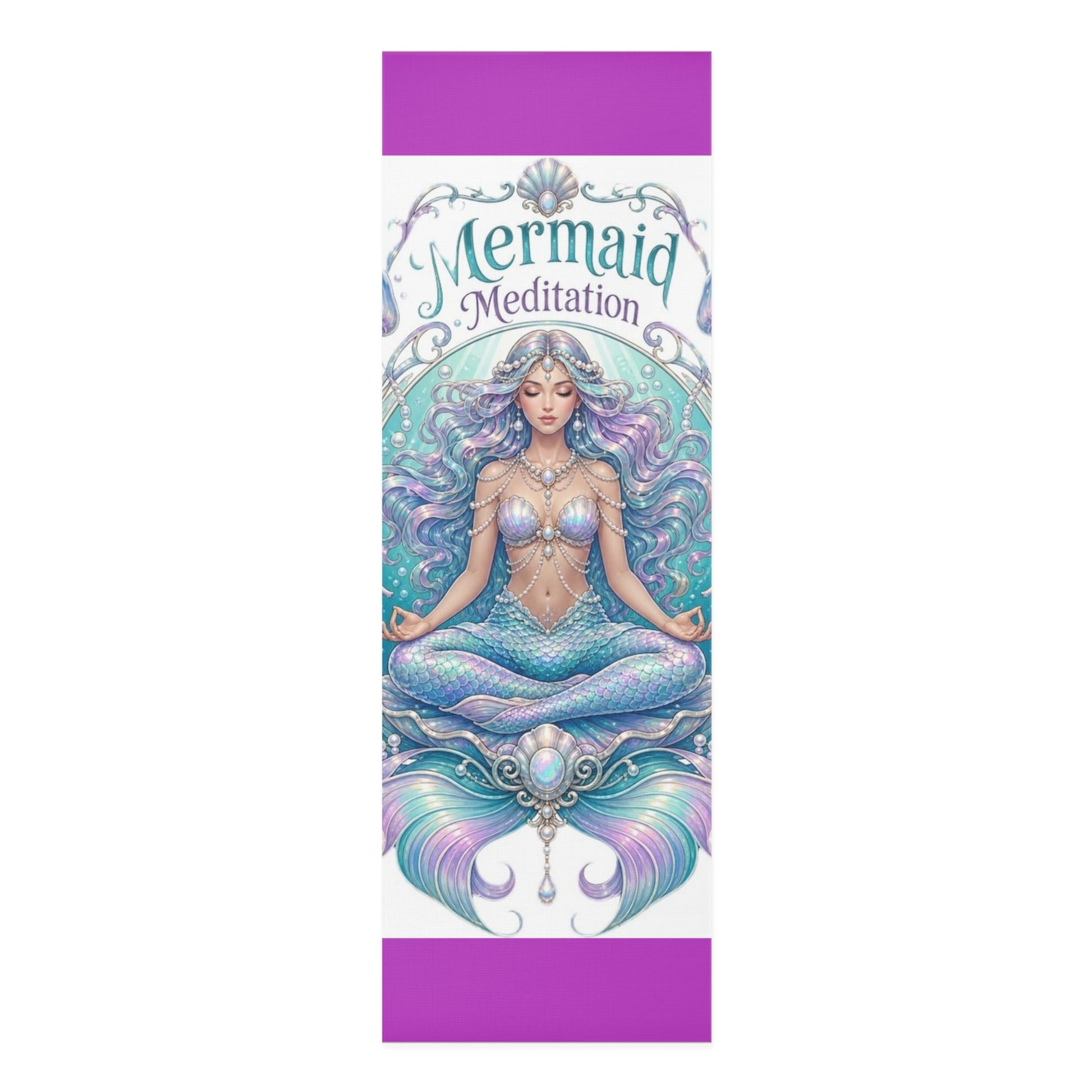 Mermaid Pose Illustration Foam Yoga Mat | Pastel Ocean Meditation - Best Yoga Mats for Home Workouts
