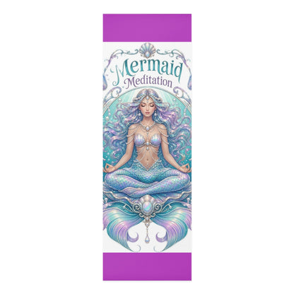 Mermaid Pose Illustration Foam Yoga Mat | Pastel Ocean Meditation - Best Yoga Mats for Home Workouts