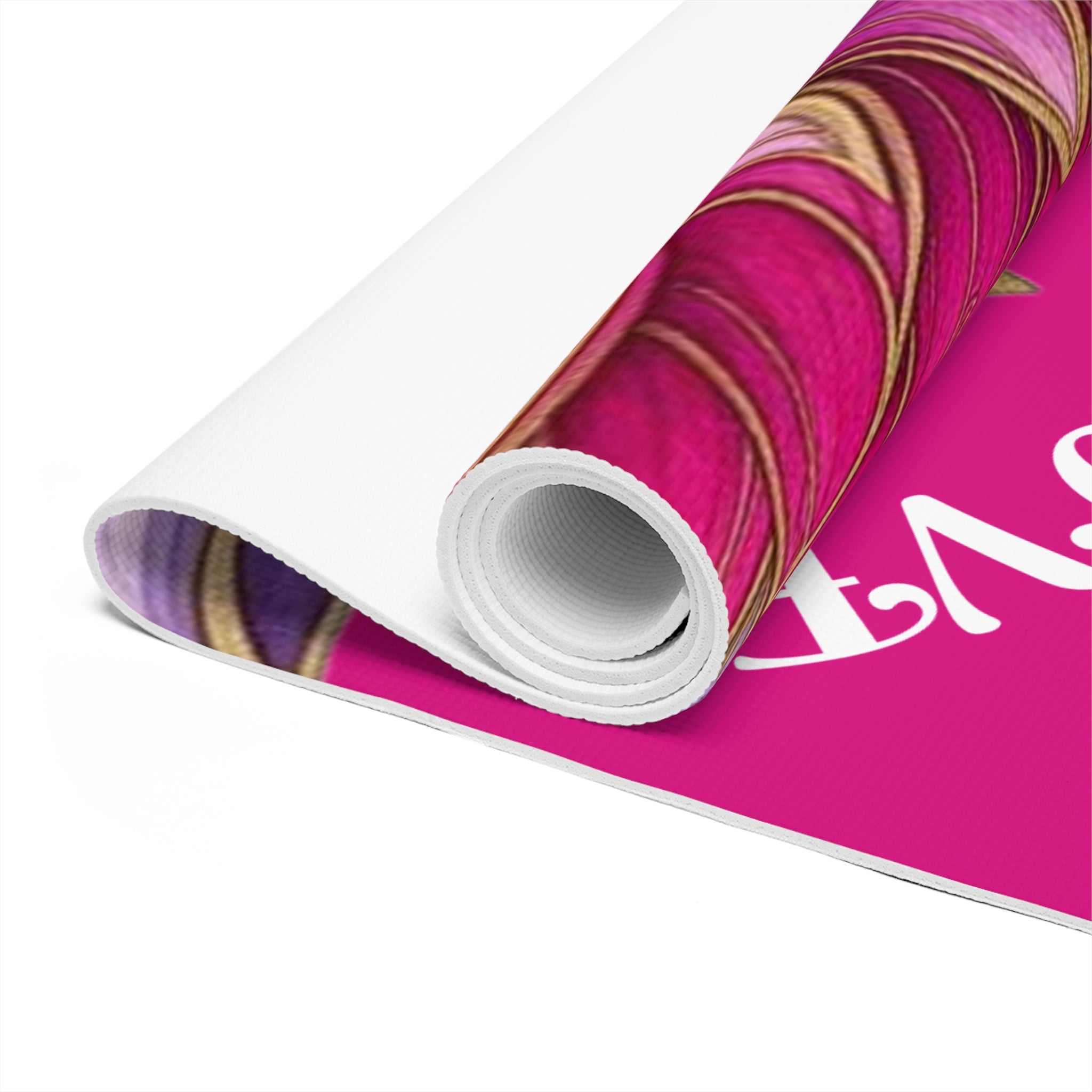 Yoga Mat |  Non-Slip Fitness Mat for Women, Meditation & Wellness Gift, Home Workout Essential | Pink Lotus Mandala Printify