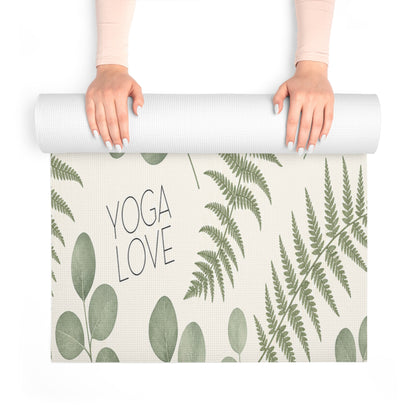 Yoga Love Ferns Pattern Yoga Mat | Botanical Exercise Mat - Best Yoga Mats for Home Workouts