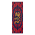 Yoga Love script heart Foam Yoga Mat | red navy tie-dye