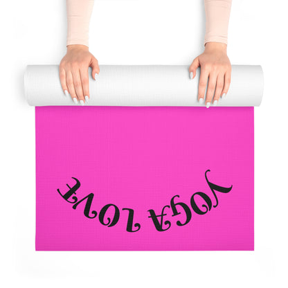 Galaxy Warrior Pose Foam Yoga Mat | Pink Yoga Love Design | Gift For Her - Best Yoga Mats for Home Workouts