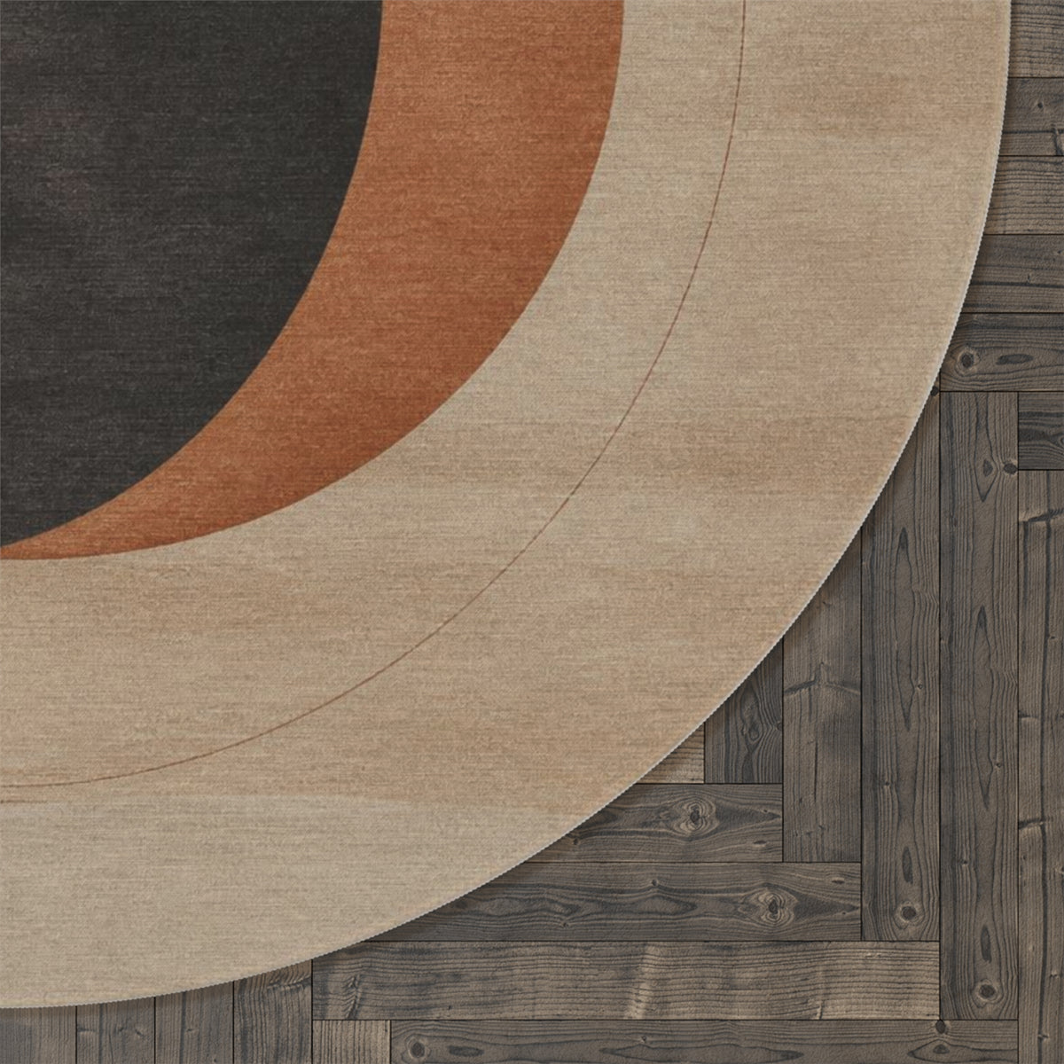 Abstract Crescent Moon Minimalist Round Rug | Neutral Boho Circle Mat Printify