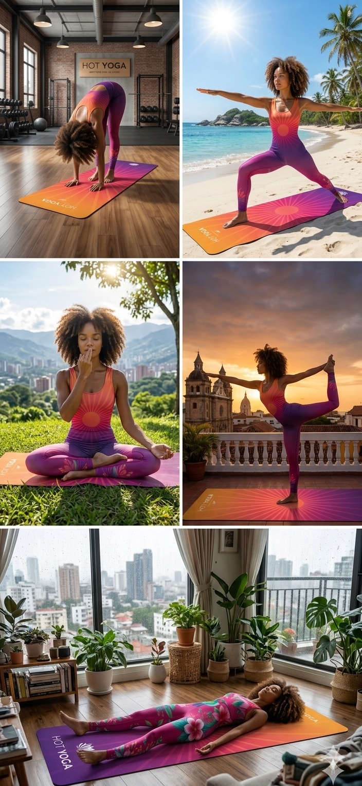 Premium Yoga Mat, Workout Accessory, Home Gym Equipment, Fitness Gift | Gradient Hot Yoga Mat - Best Yoga Mats for Home Workouts