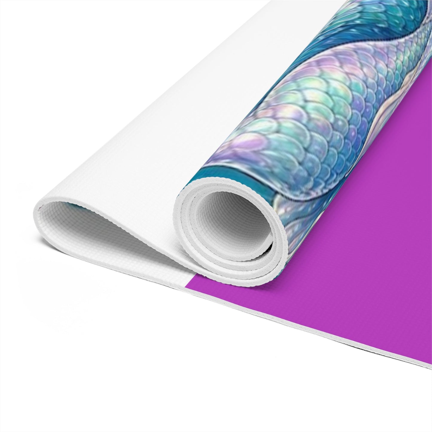 Mermaid Pose Illustration Foam Yoga Mat | Pastel Ocean Meditation - Best Yoga Mats for Home Workouts