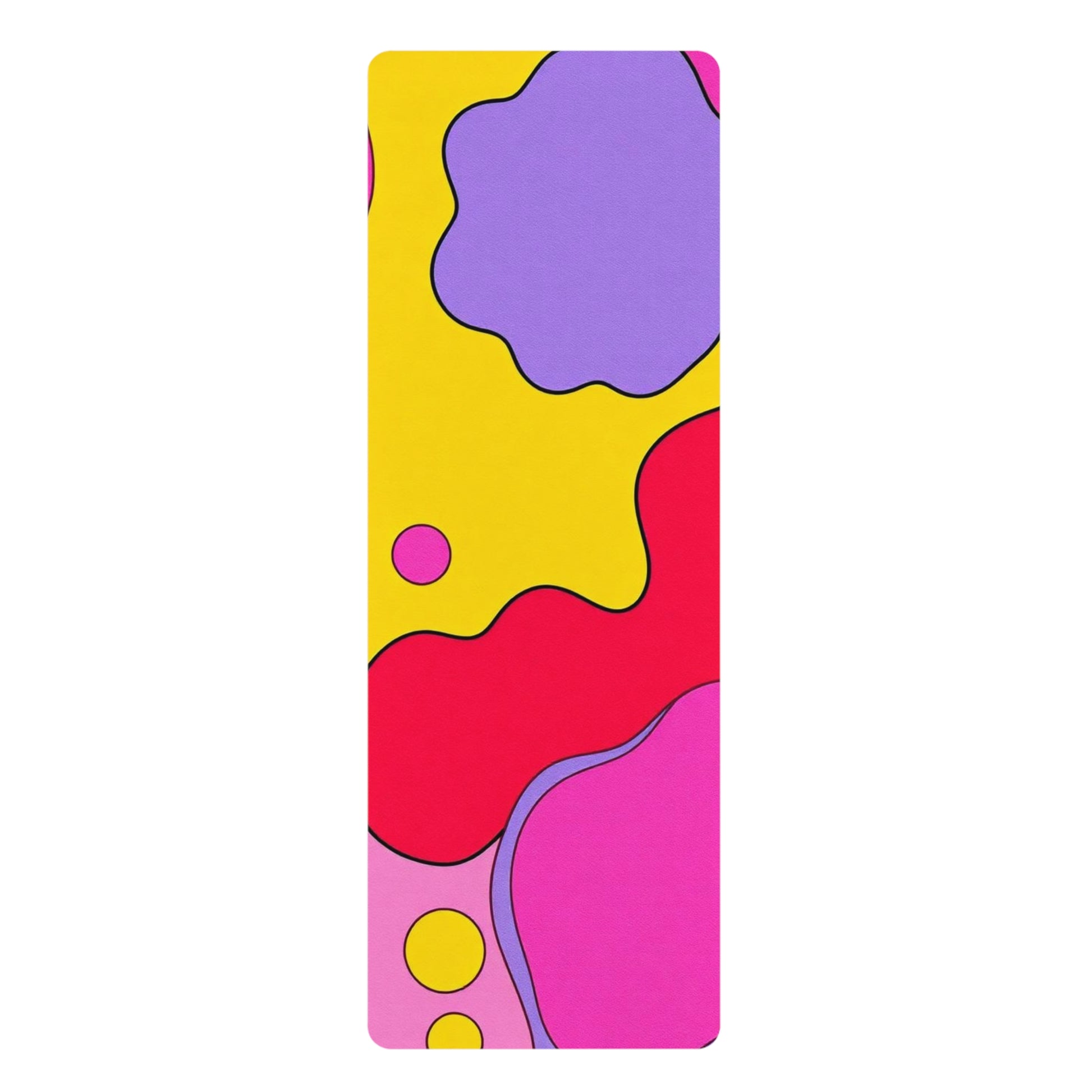Colorful Abstract Shapes Rubber Yoga Mat | Bright Pop Art Fitness Mat - Best Yoga Mats for Home Workouts