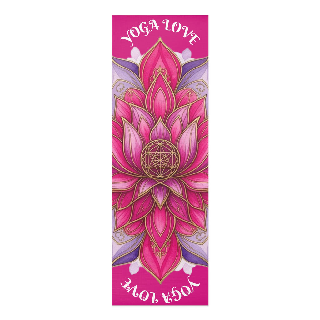 Yoga Mat |  Non-Slip Fitness Mat for Women, Meditation & Wellness Gift, Home Workout Essential | Pink Lotus Mandala Printify