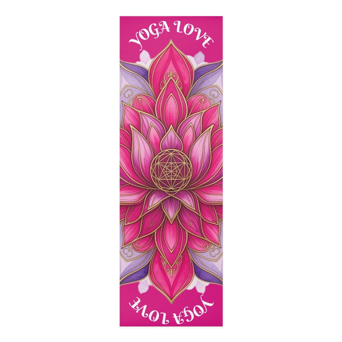 Pink lotus mandala yoga mat for women, non-slip fitness and meditation mat, ideal for home workouts and wellness.