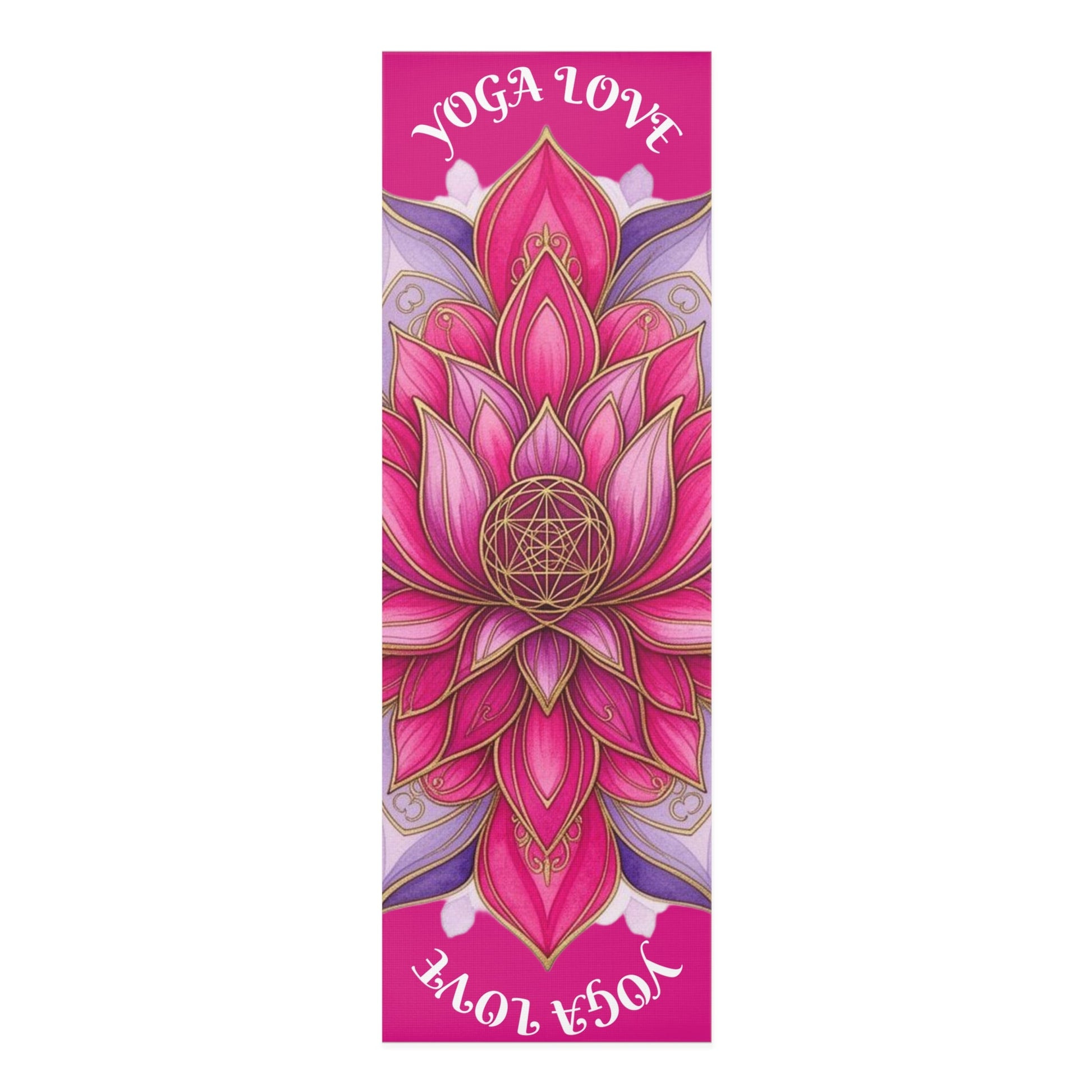 Pink lotus mandala yoga mat for women, non-slip fitness and meditation mat, ideal for home workouts and wellness.