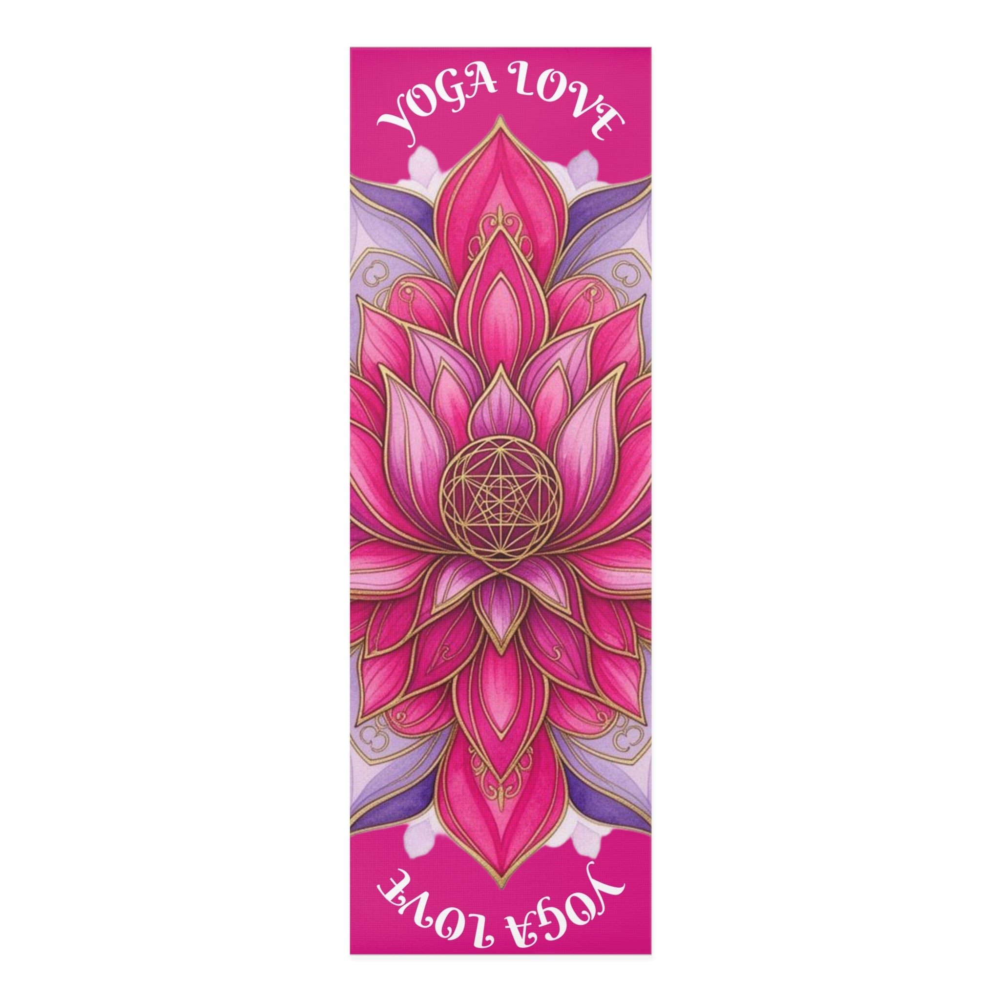 Yoga Mat |  Non-Slip Fitness Mat for Women, Meditation & Wellness Gift, Home Workout Essential | Pink Lotus Mandala Printify
