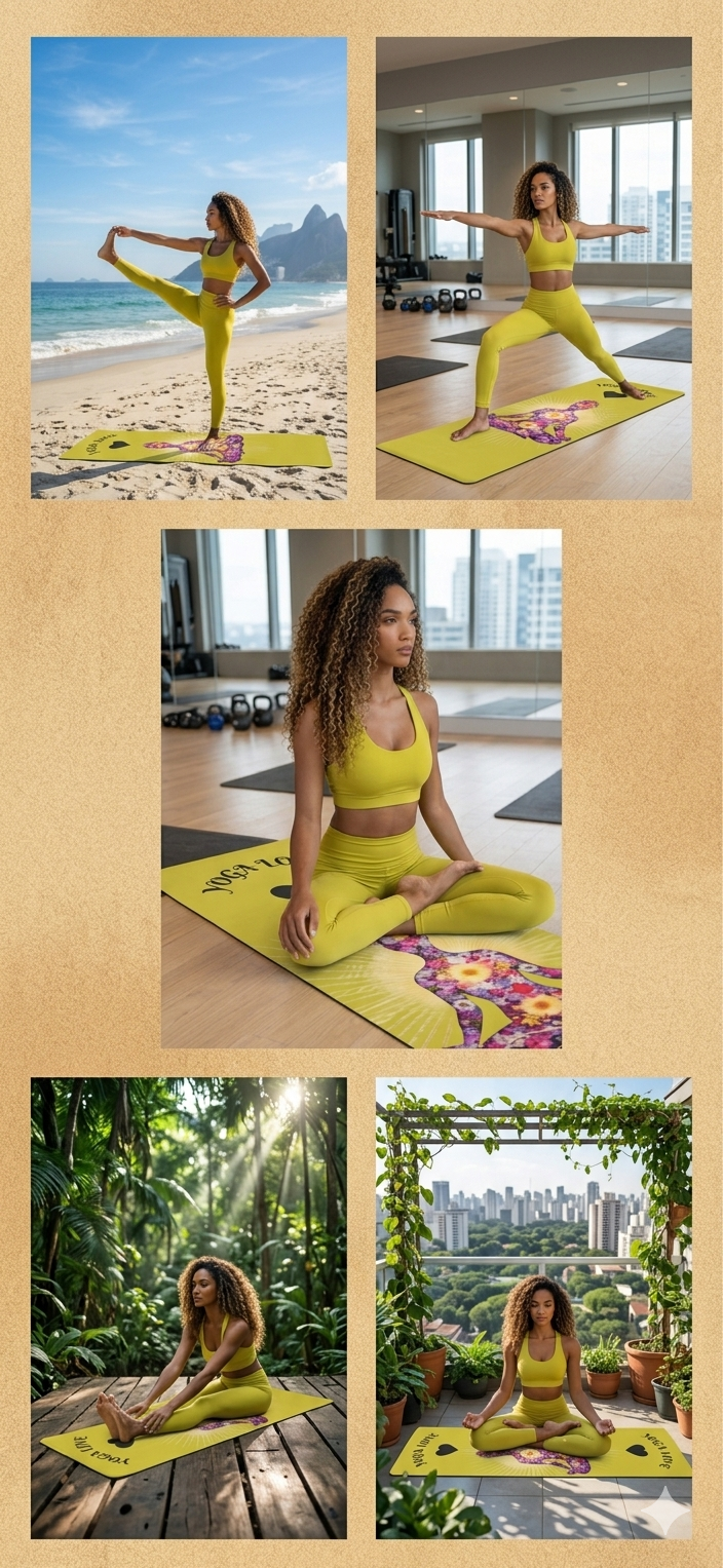 Floral Meditating Figure Yoga Love Foam Yoga Mat | Pink Chakra Design - Best Yoga Mats for Home Workouts
