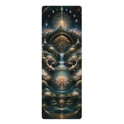 Sacred Geometry Lotus Tree Rubber Yoga Mat | Spiritual Meditation Mandala Printify