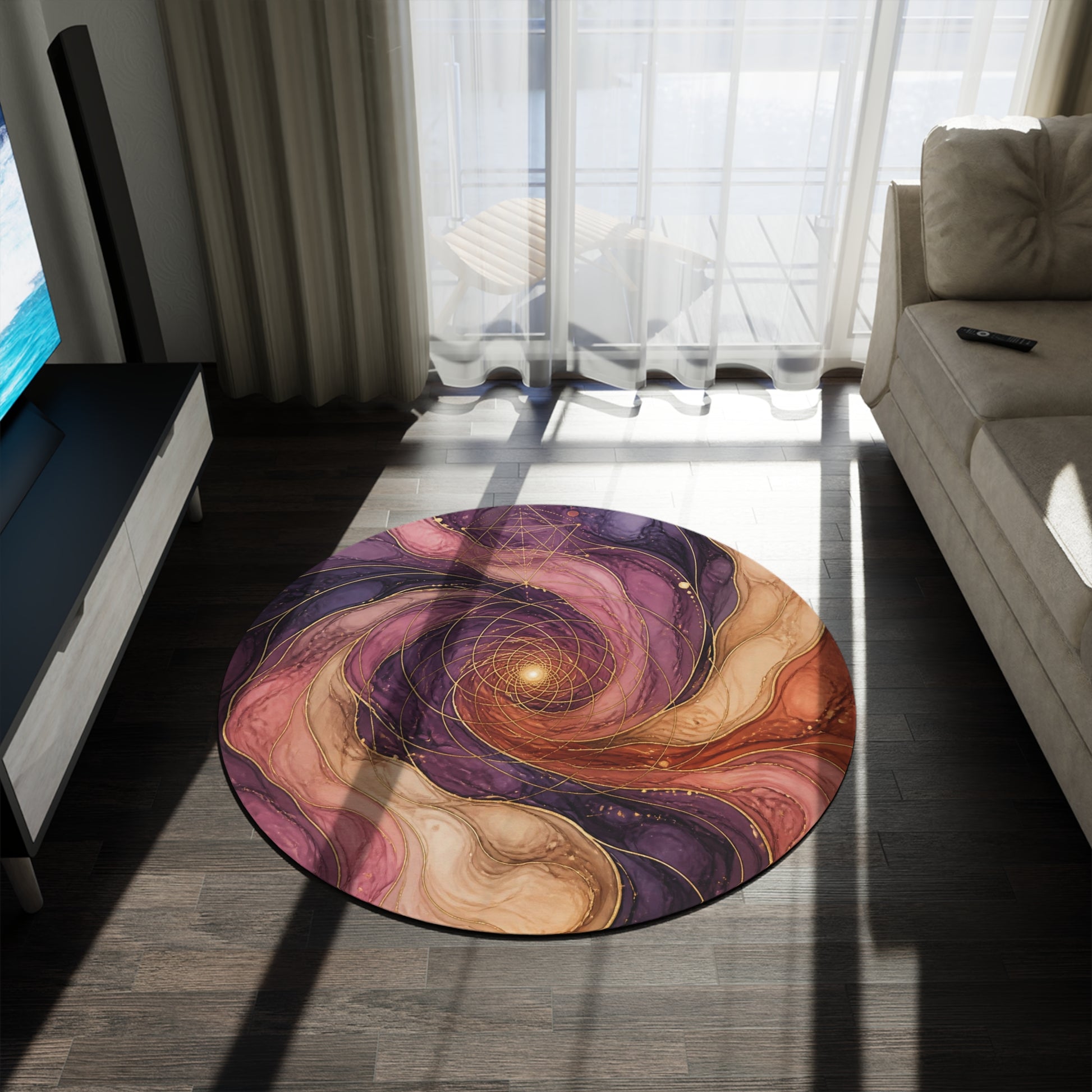 Washable Fantasy Rug Square | Enchanted Forest Rug | Fairy Circle Bedroom Decor | Machine Washable Non-Slip Floor Mat Printify