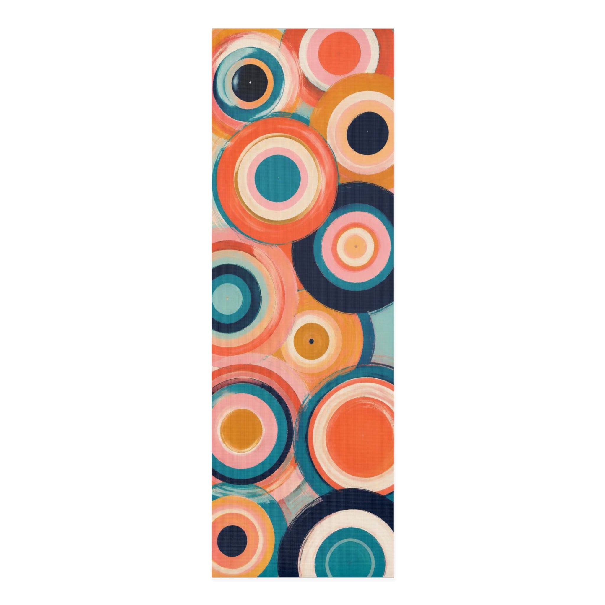 Retro Colorful Concentric Circles Foam Yoga Mat Printify