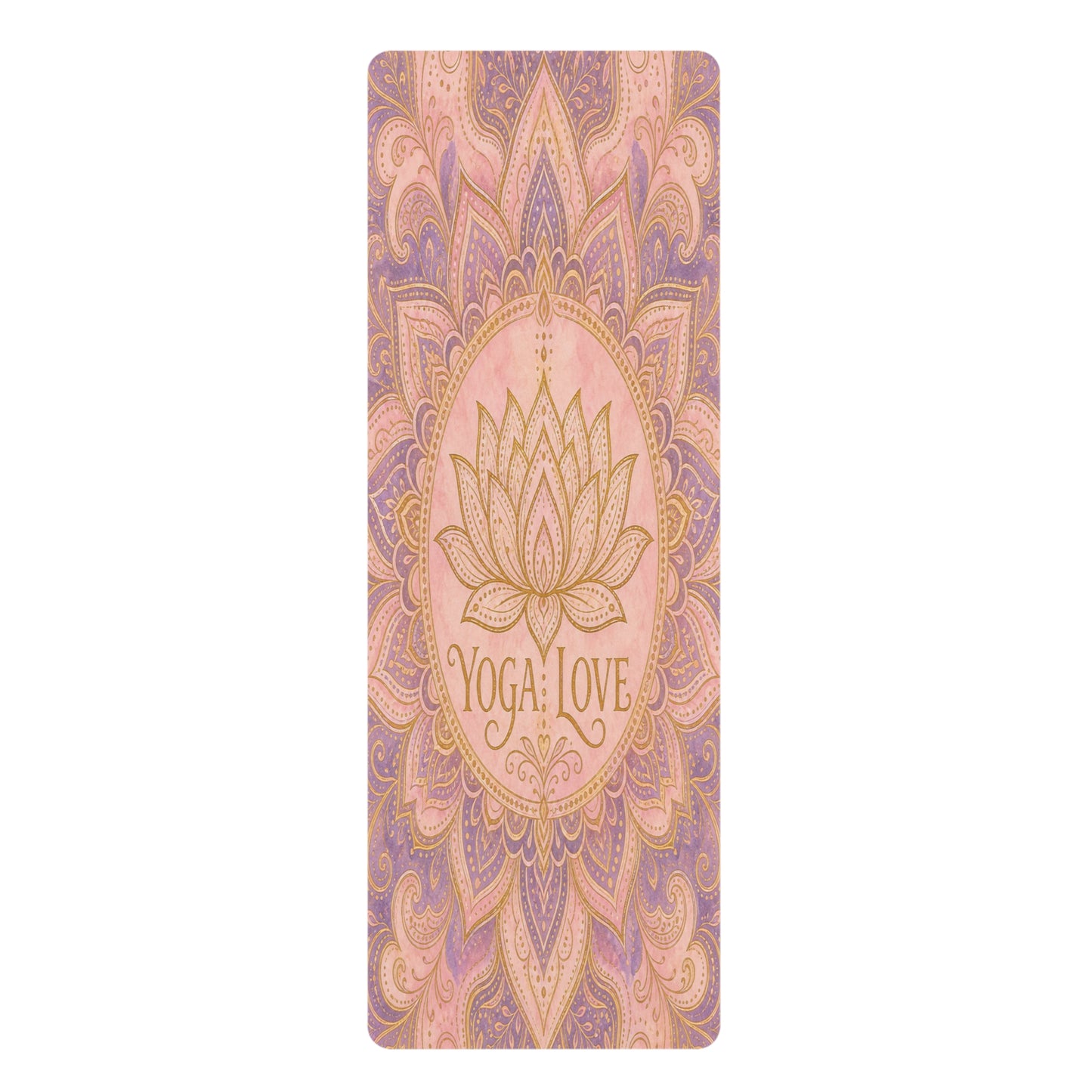 Lotus Mandala Yoga Love Rubber Yoga Mat | Floral Lotus Design, Non-Slip - Best Yoga Mats for Home Workouts