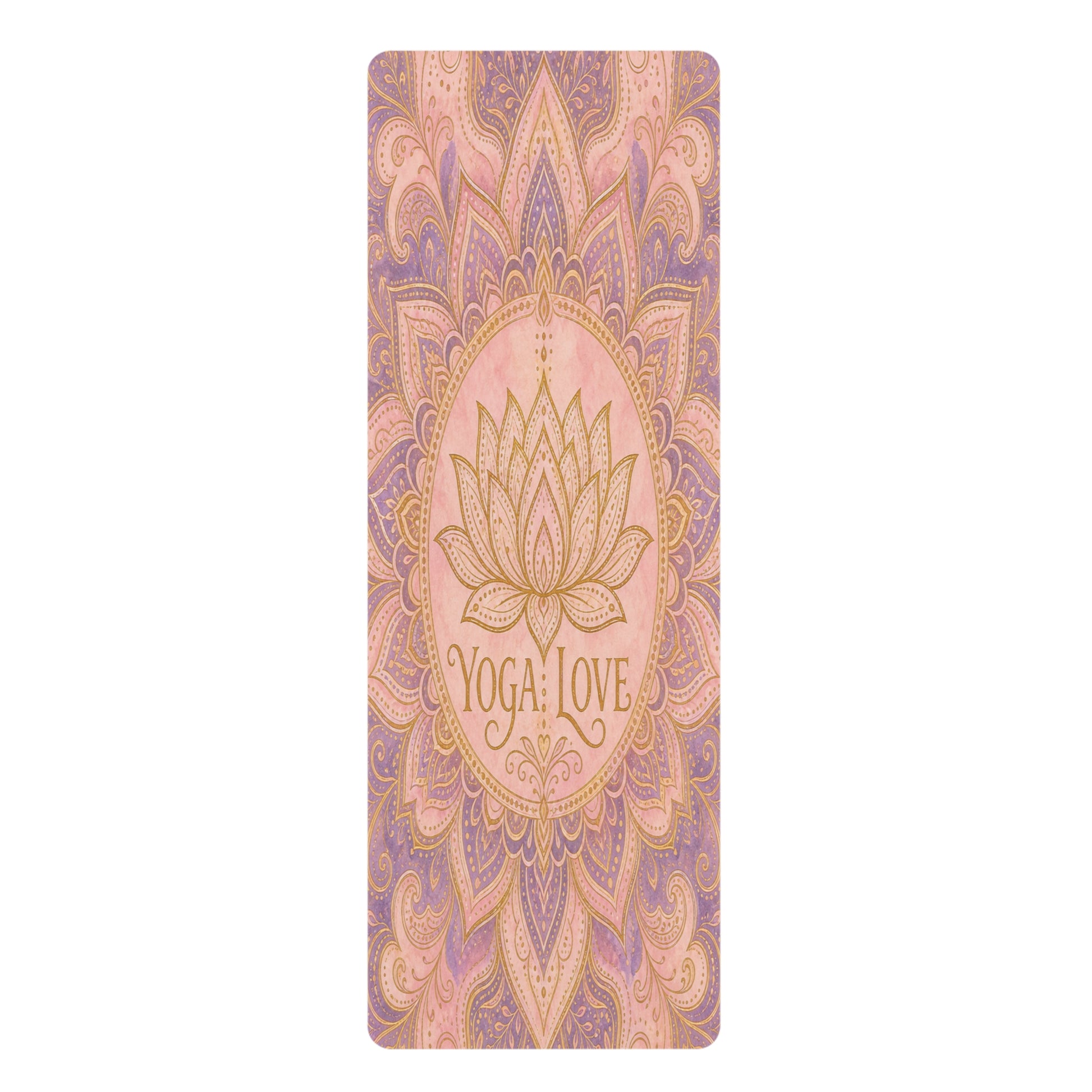 Lotus Mandala Yoga Love Rubber Yoga Mat | Floral Lotus Design, Non-Slip - Best Yoga Mats for Home Workouts