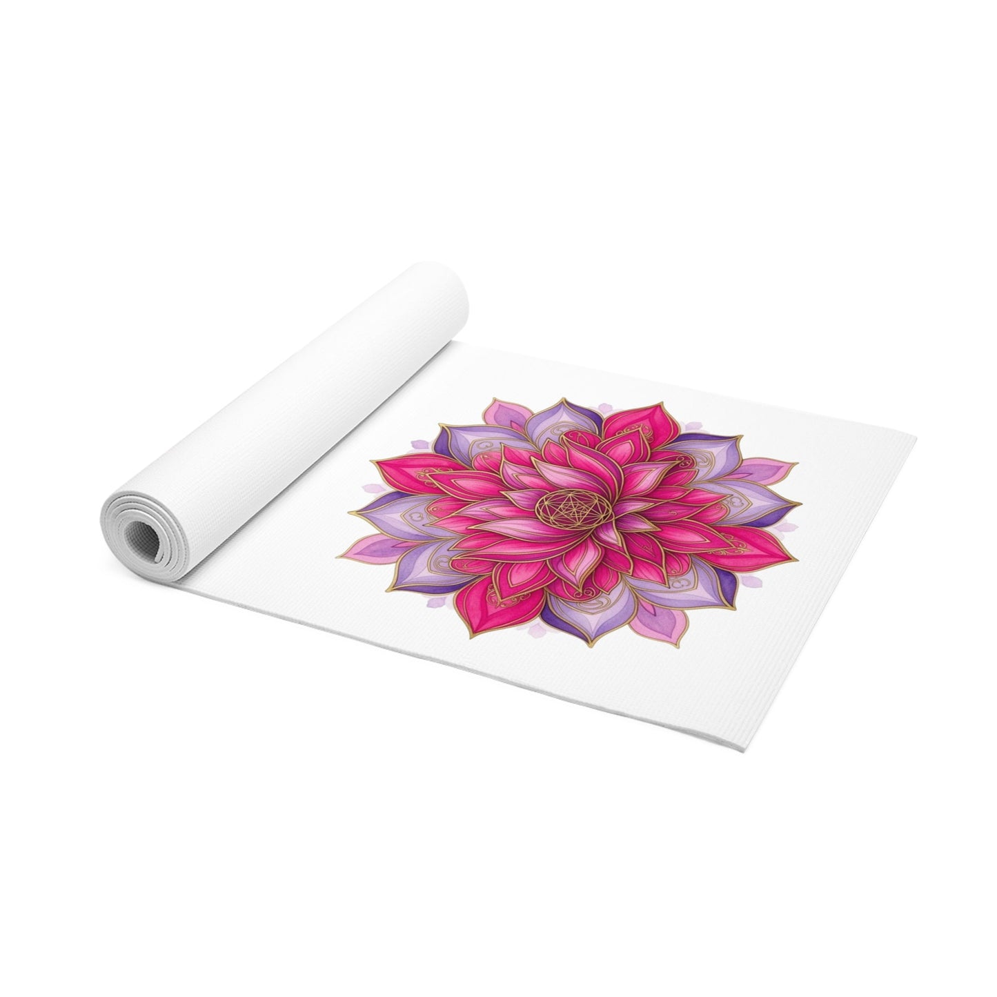 Lotus Bloom Yoga Mat | Inspirational Fitness Mat for Meditation, Pilates & Home Gym, Gift for Active Women - Best Yoga Mats for Home Workouts