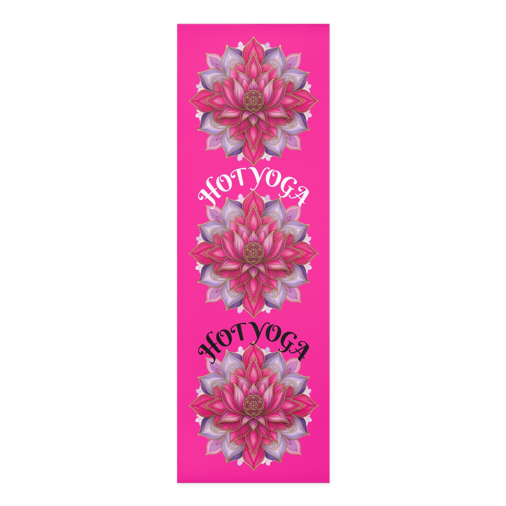 Pink Lotus Bloom Yoga Mat | Inspirational Fitness Mat for Meditation, Pilates & Home Gym, Gift for Active Women Printify