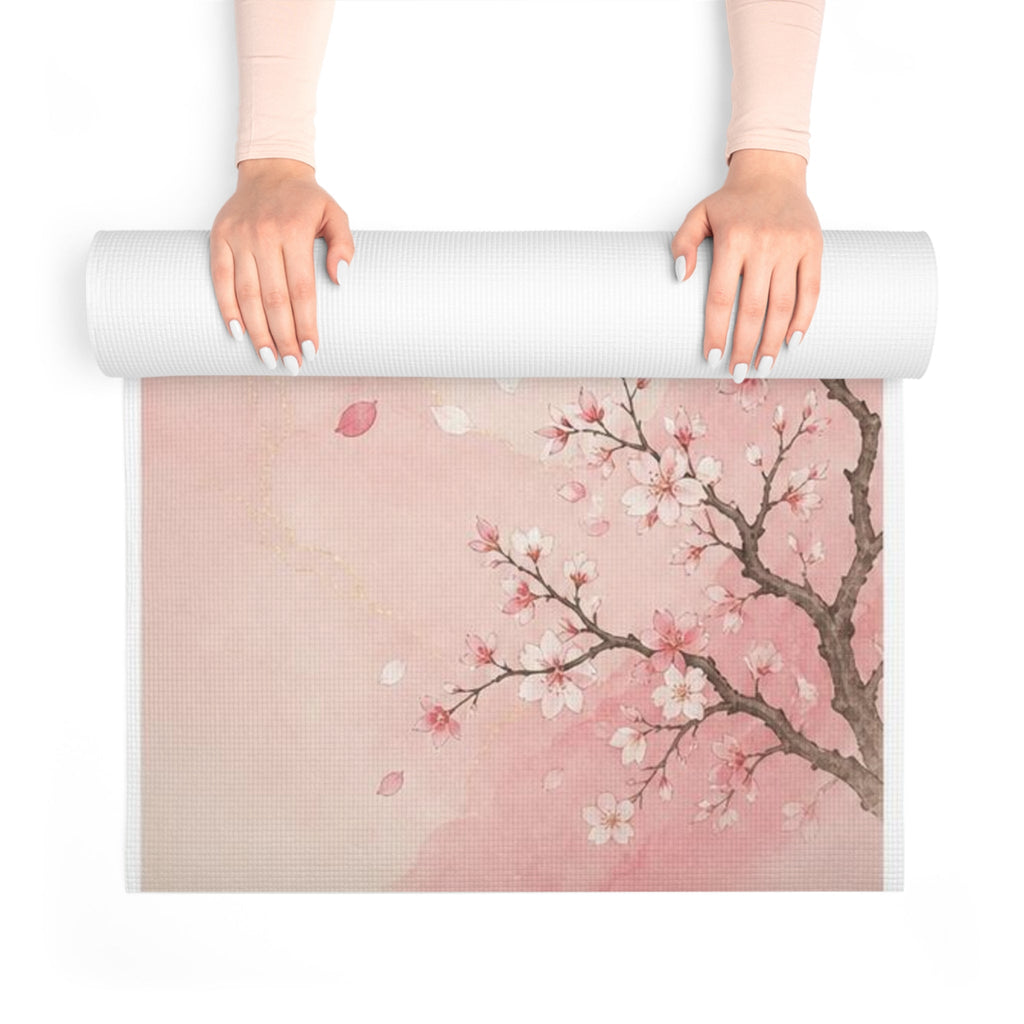 Cherry Blossom Moon Foam Yoga Mat | Sakura Floral Yoga Mat Printify