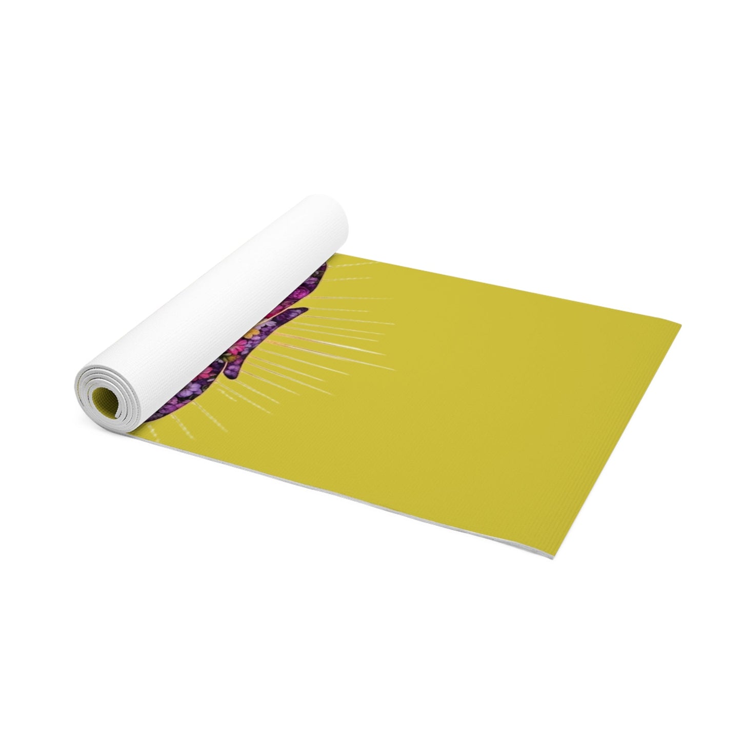 Floral Meditating Figure Yoga Love Foam Yoga Mat | Pink Chakra Design - Best Yoga Mats for Home Workouts