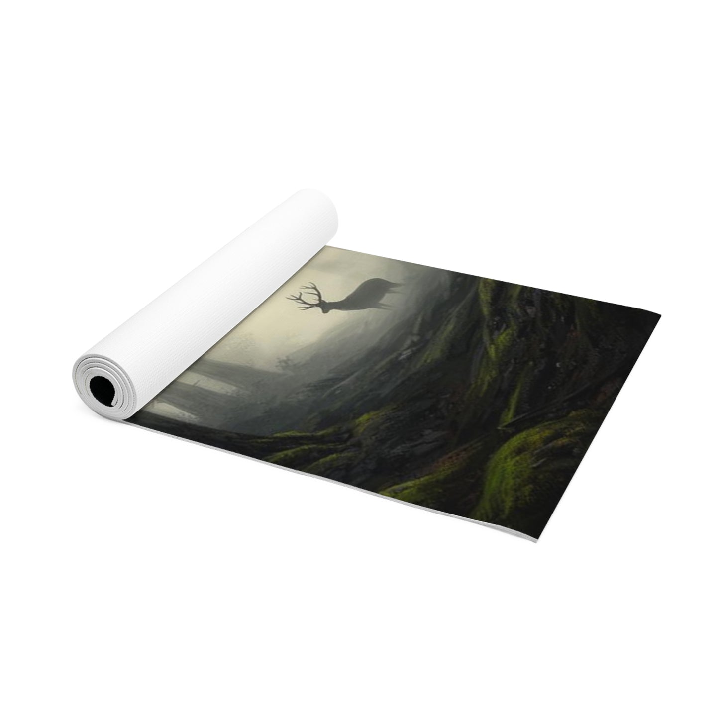 Misty Forest Deer Foam Yoga Mat | Woodland Nature Scene - Best Yoga Mats for Home Workouts