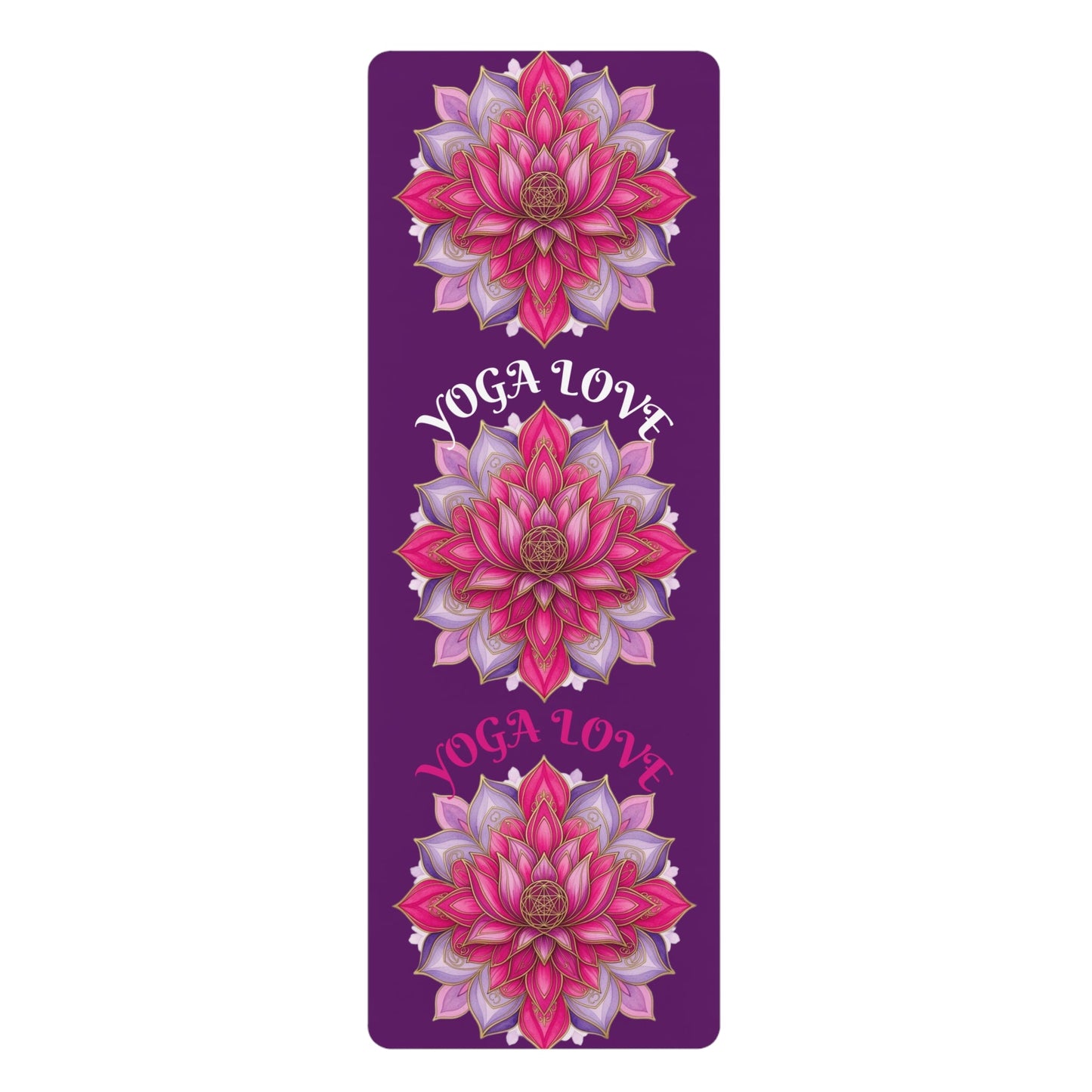 Pink Lotus Yoga Love Rubber Yoga Mat | Floral Meditation Mat - Best Yoga Mats for Home Workouts
