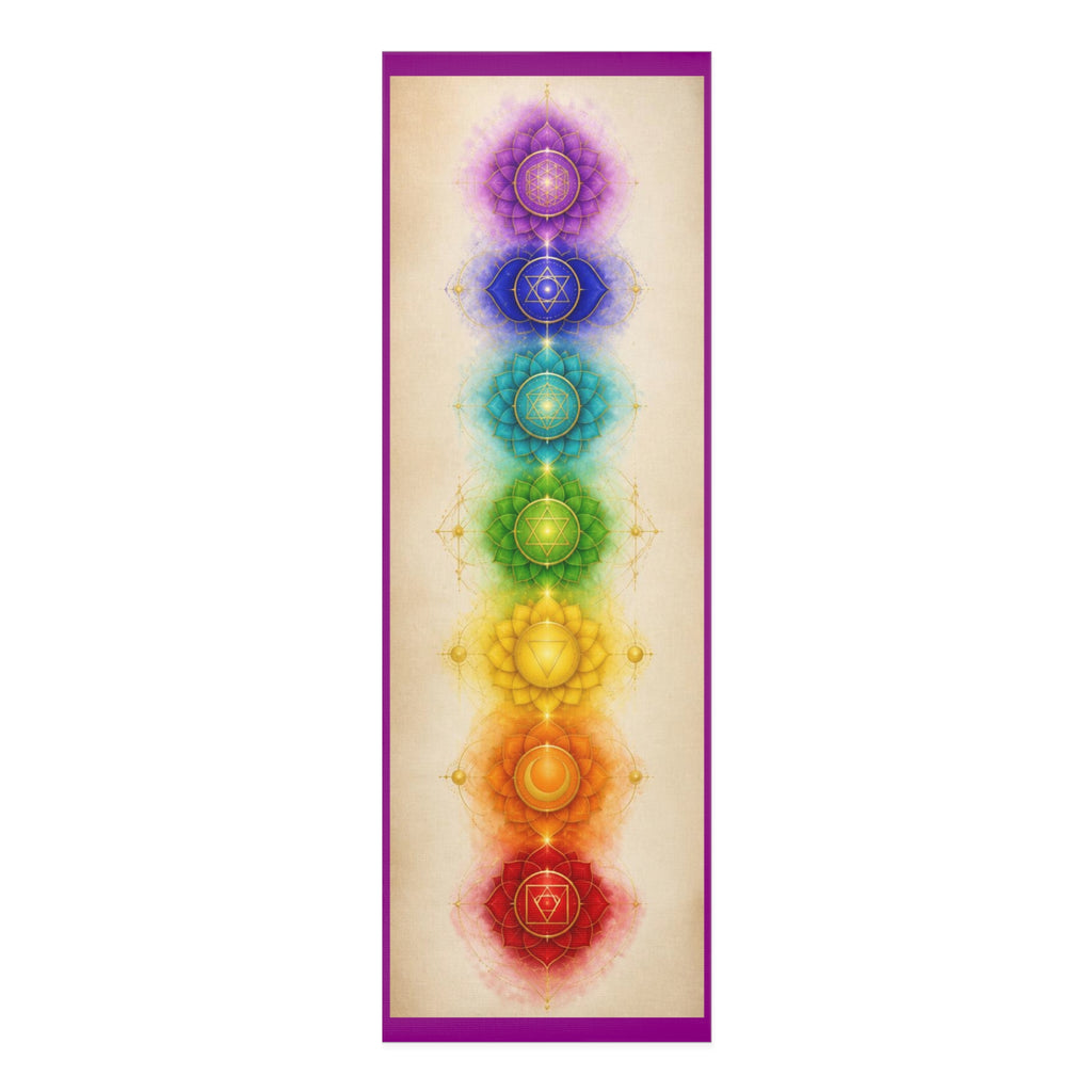 Chakra Alignment Foam Yoga Mat | Seven Chakra Symbols, Energy Healing Printify