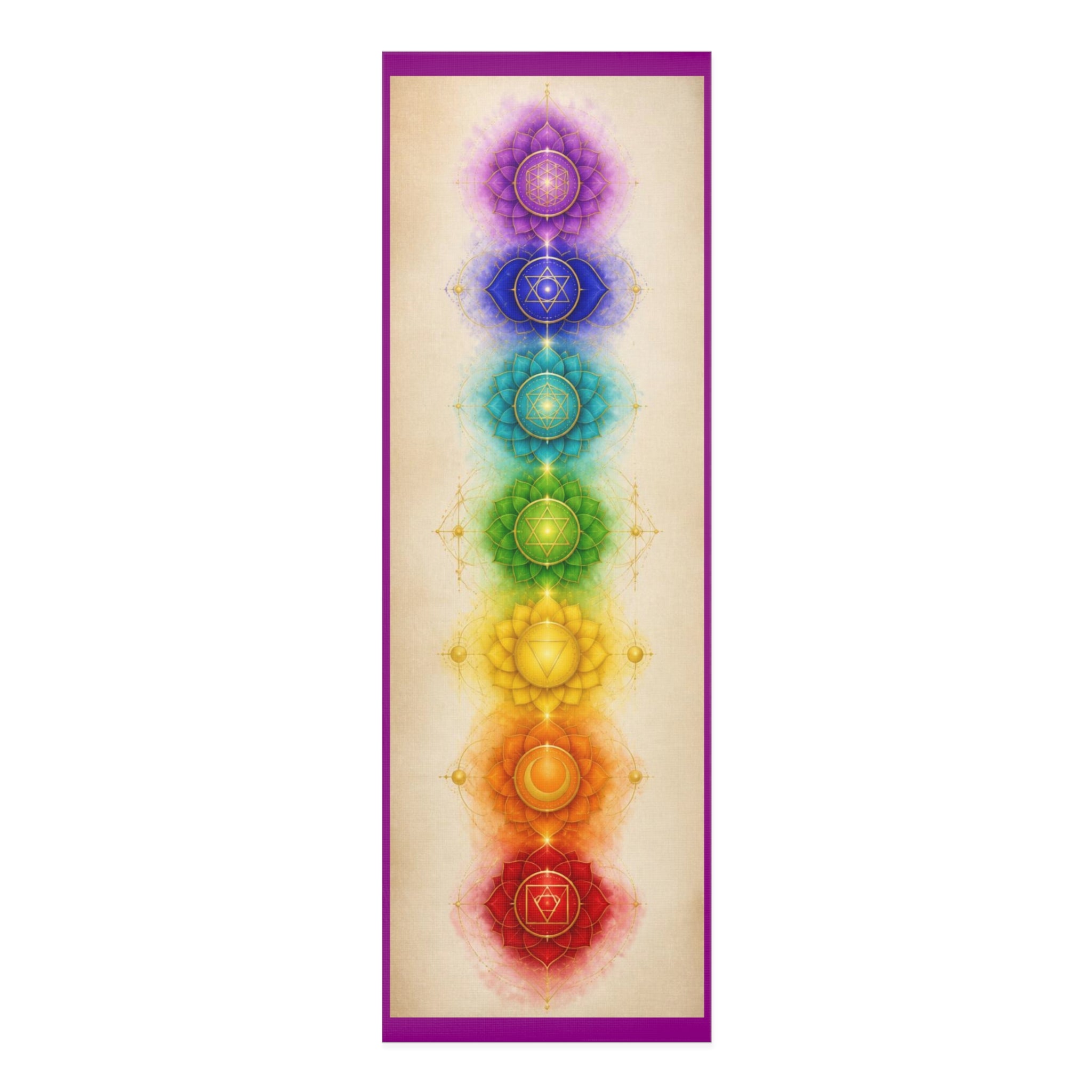 Chakra Alignment Foam Yoga Mat | Seven Chakra Symbols, Energy Healing Printify