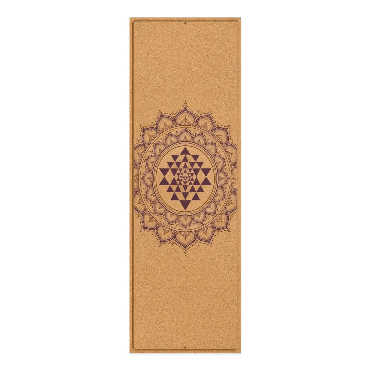 Sri Yantra Mandala Yoga Mat | Cork-Style Foam Alignment Mat Printify
