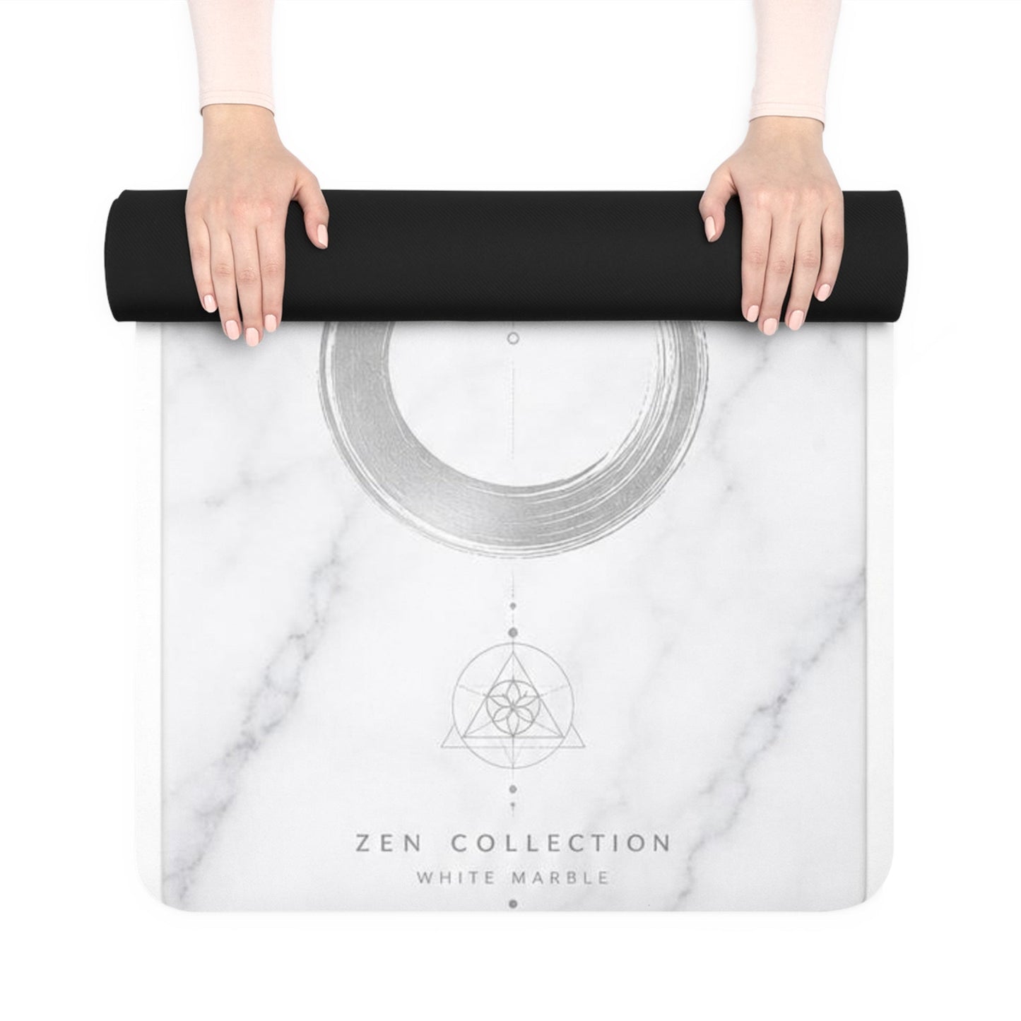 Lotus Moon Phases Rubber Yoga Mat | Marble Mandala Design - Best Yoga Mats for Home Workouts