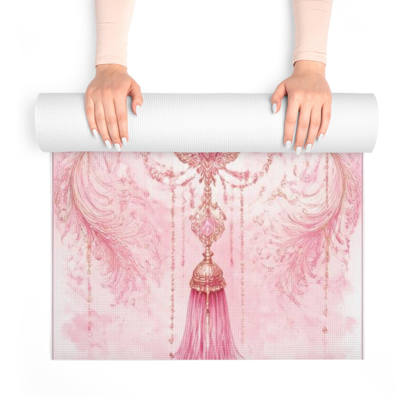 Pink Heart Mandala Foam Yoga Mat | Sacred Lotus Tassel Design - Best Yoga Mats for Home Workouts