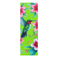 Hummingbird Floral Foam Yoga Mat | Tropical Flowers, Green Background Printify