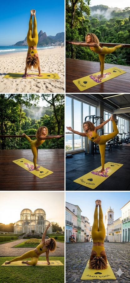 Floral Meditating Figure Yoga Love Foam Yoga Mat | Pink Chakra Design - Best Yoga Mats for Home Workouts
