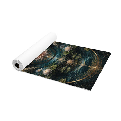 Sacred Geometry Lotus Tree Foam Yoga Mat | Cosmic Mandala Meditation Mat Printify