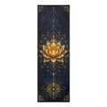 Golden Lotus Mandala Foam Yoga Mat | Cosmic Navy Alignment Mat