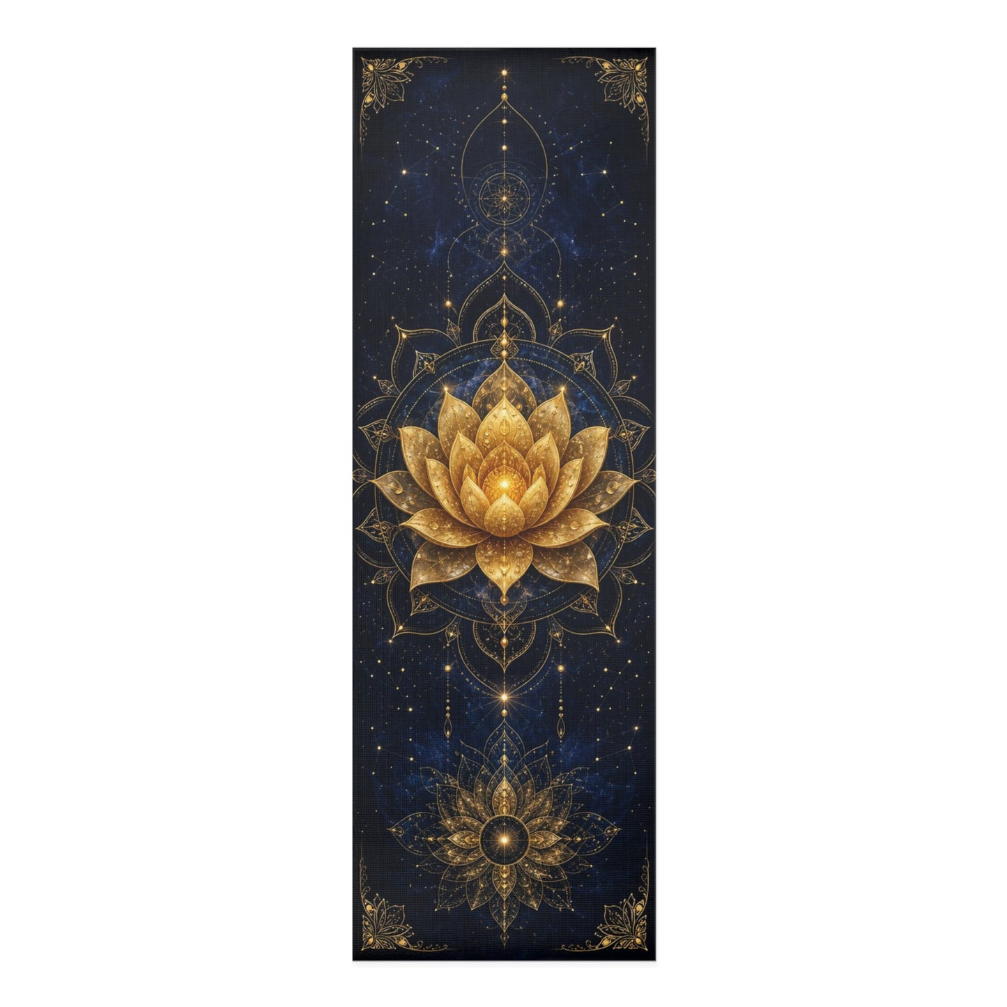 Golden Lotus Mandala Foam Yoga Mat | Cosmic Navy Alignment Mat - Best Yoga Mats for Home Workouts
