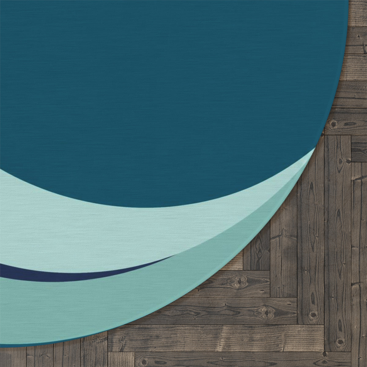 Teal Crescent Moon Round Rug | Modern Geometric Nursery Accent Printify