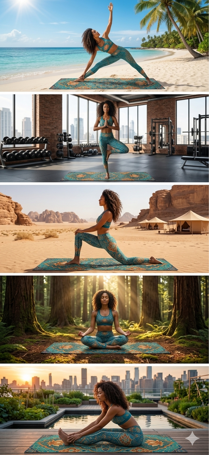 Aesthetic Yoga Mat, Workout Motivation Mat, Wellness Gift for Him or Her Printify